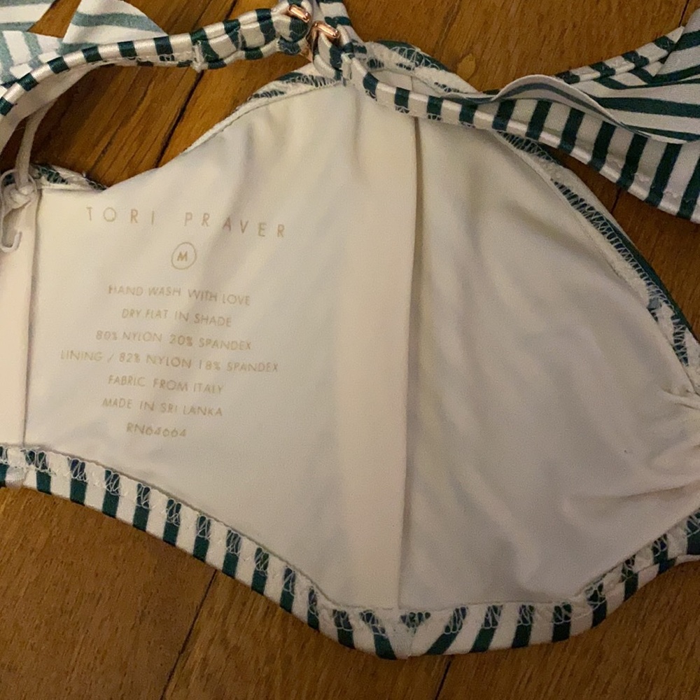 Tori Praver Vada Striped Ruffle Bikini Top - Picture 10 of 11
